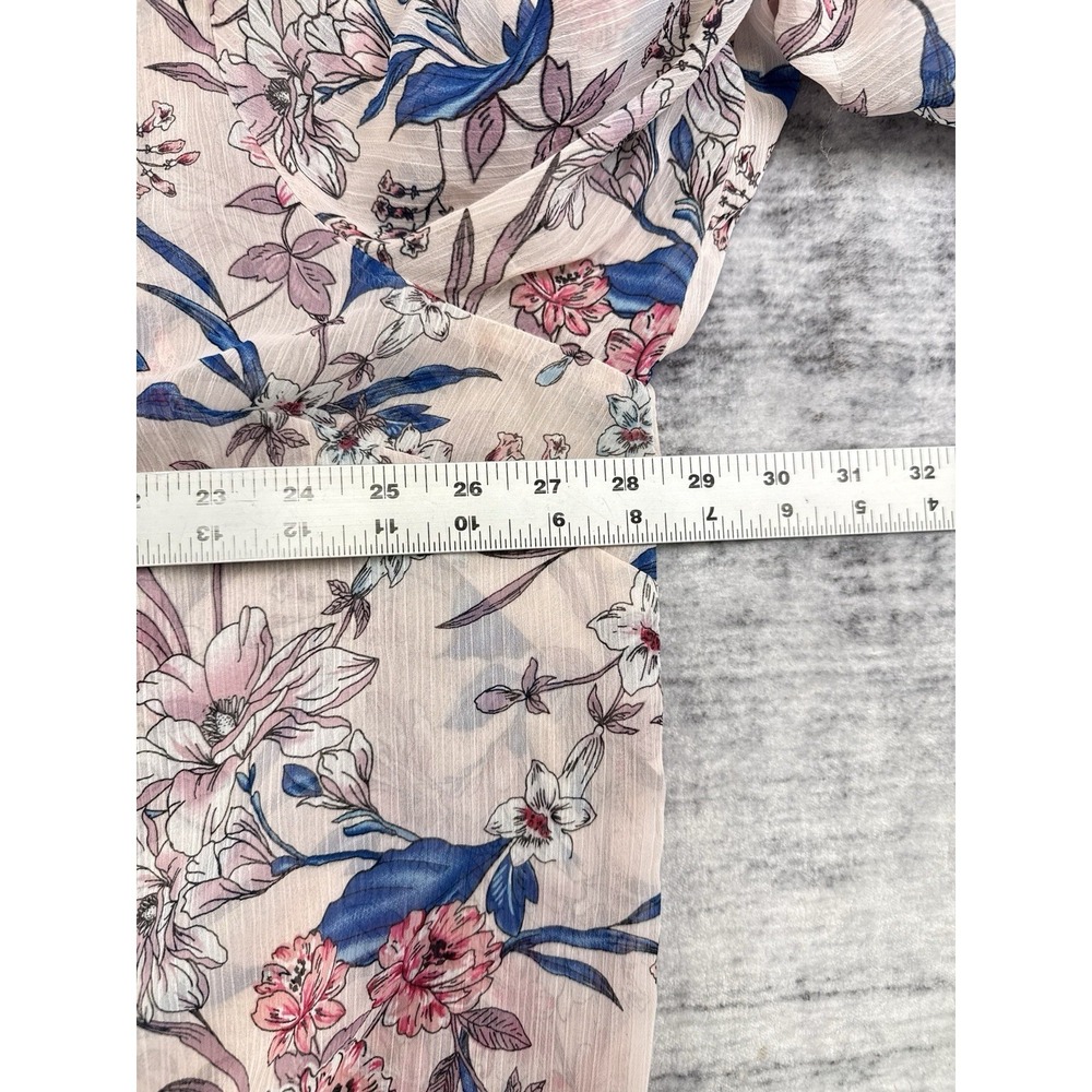 KUT From The Kloth Plus Size Pink Floral Roll Tab Blouse 3x Preppy Career Ofc - Picture 7 of 8